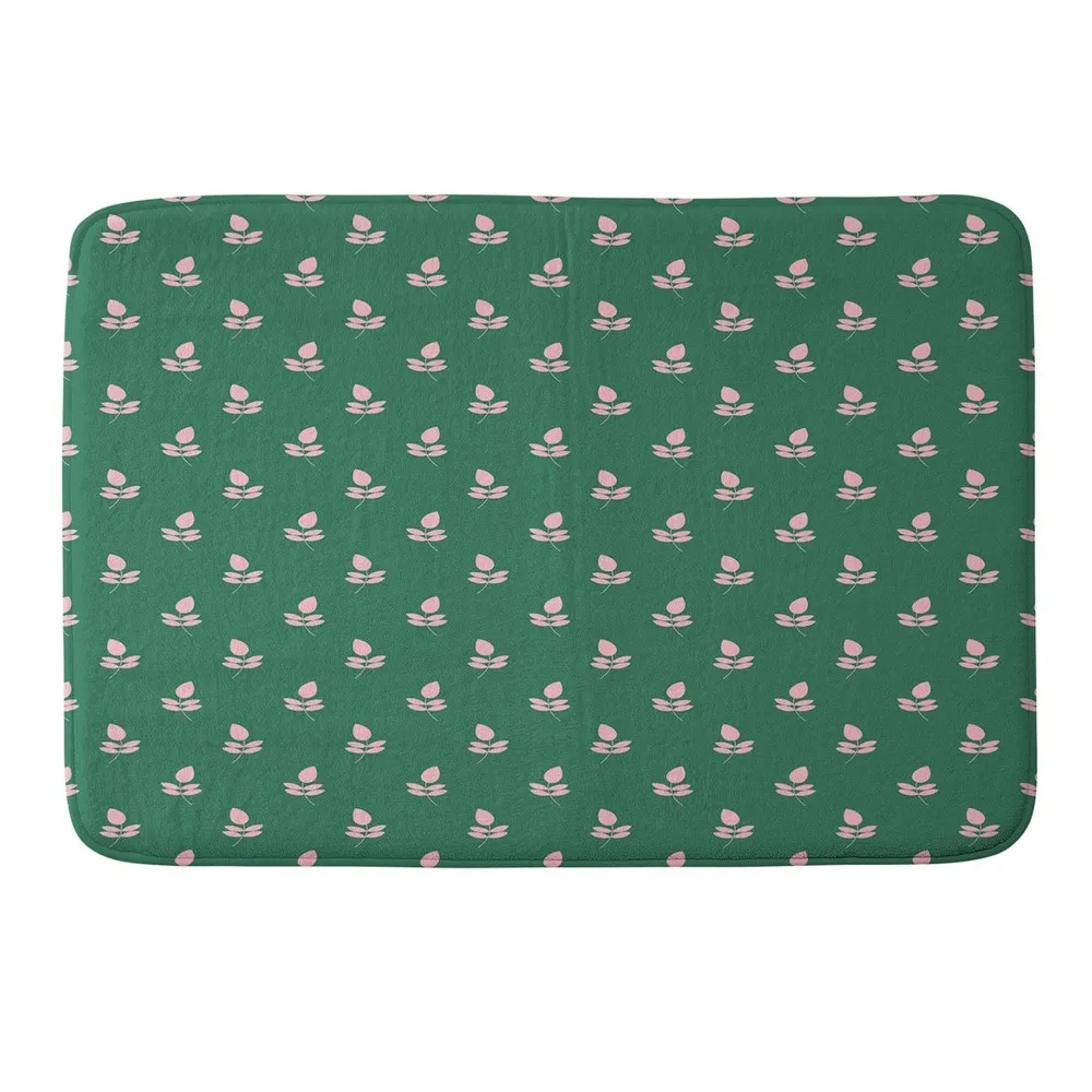 Deny Designs 34x21 Maritza Lisa Retro Leaf Bath Mat Green - Deny Designs |  The Market Place