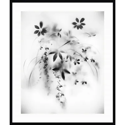 35 x 41 Natural Floral Veil by Teis Albers Wood Framed Wall Art Print - Amanti Art: Giclee, Botanical, Hardwood