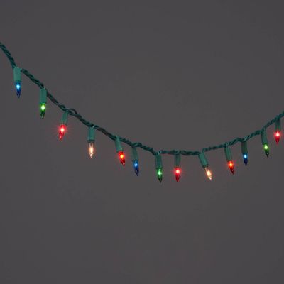 100ct Incandescent Smooth Mini Christmas String Lights Multicolor with Green Wire - Wondershop