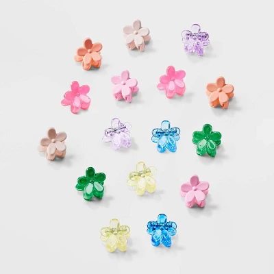 Girls 16pk Flower Micro Mini Claw Clips - art class