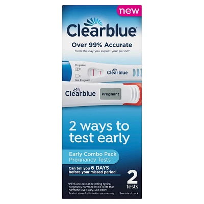 Clearblue Pregnancy Test Combo Pack with Digital Smart Countdown & Rapid Detection - 2ct