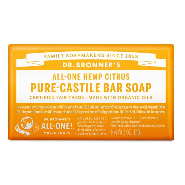 Organic Castile Bar Soap Citrus Orange