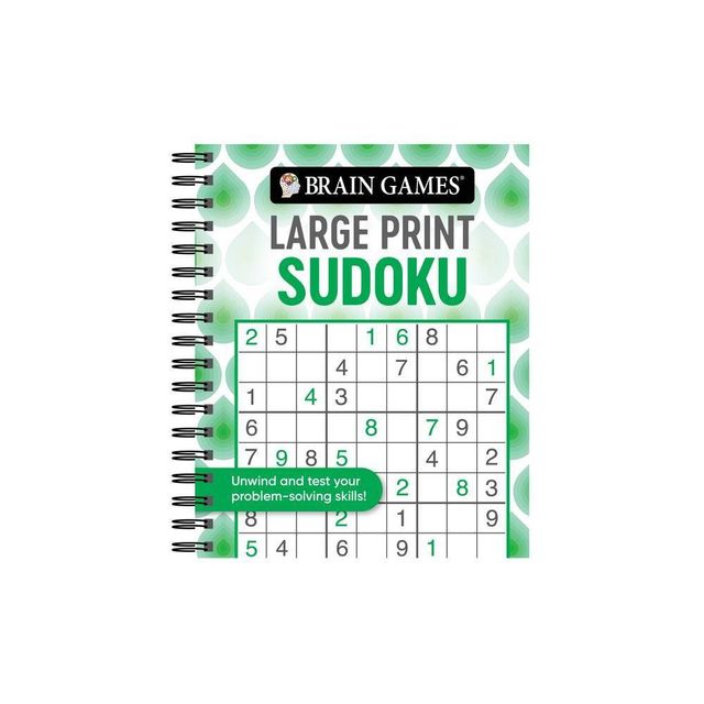 Brain Games - Large Print Sudoku (Swirls) - (Brain Games Large Print) (Spiral Bound)