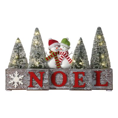 Haute Dcor Pre-Lit Battery Operated  Christmas Wood Blocks Sign