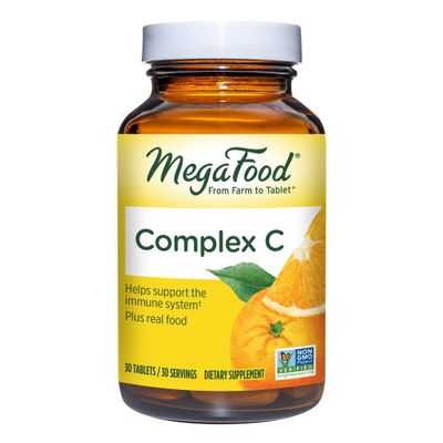 MegaFood C Complex - Vitamin C Tablets, Vegan with 250mg Vitamin C, Immune Support Supplement - 30ct