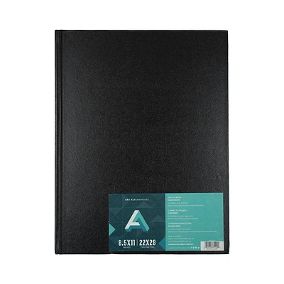 Art Alternatives 8.5x11 Hard-Bound Sketch Book: Lay-Flat Art Notebook, 220 Pages, Plain Paper, Hard Cover, All Ages