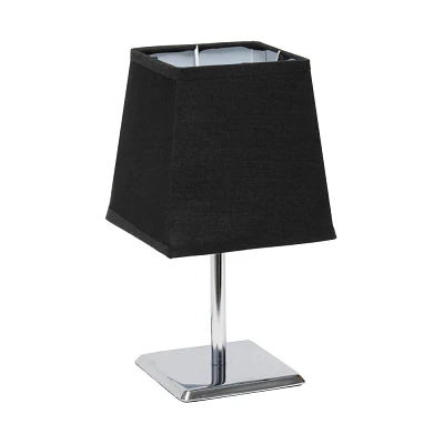 Mini Table Lamp with Squared Empire Fabric Shade - Simple Designs: ETL Listed, Base, Shade