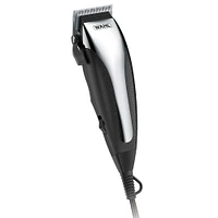 Wahl Chrome Cut Corded Electric Hair Clipper Kit with Self Sharpening Blades and 12 Haircutting Attachment Guards