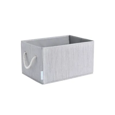 WeThinkStorage 2pk 20L Foldable Organizing Storage Bins with Rope Handle Gray: Polyester Decorative Organizer Baskets