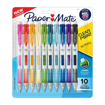 Paper Mate Clear Point 10pk #2 Mechanical Pencils 0.7mm Multicolored