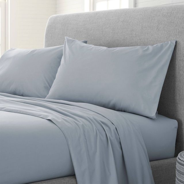 King Comfort Wash Solid Sheet Set Light Blue - EcoPure