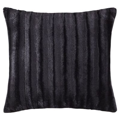 20x20 Oversize York Faux Fur Square Throw Pillow Black