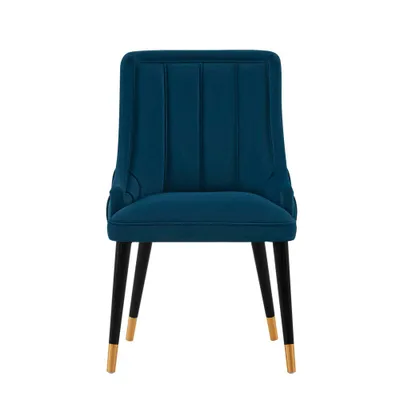 Manhattan Comfort Modern Eda Velvet Dining Chair in Midnight Cream Manhattan Comfort Modern Eda Velvet Dining Chair in Midnight Cream