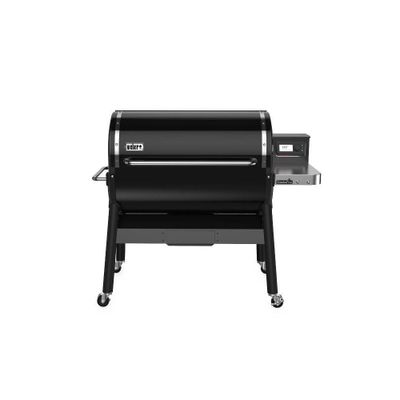 Weber SmokeFire EX6 Wood Pellet Grill - Black: All-in-One Outdoor Cooking, 200-600F Range, Smart Grilling Assistant