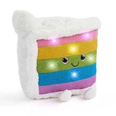 FAO Schwarz 11 Glow Brights Plush LED with Sound Rainbow Cake