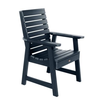 Weatherly Outdoor Dining Arm Chair - Federal Blue - highwood: Sturdy Patio Chairs, Fade & Water-Resistant