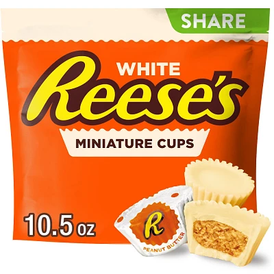 Reeses White Peanut Butter Cup Miniatures Packaged Candy Share Pack Stand Up Bag - 10.5oz