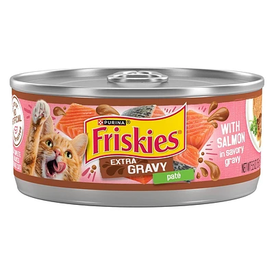 Purina Friskies Extra Gravy Chunky Salmon In Savory Gravy and Fish Flavor Wet Cat Food with - 5.5oz