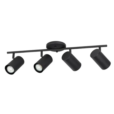 Calloway 4-Light Fixed Track Light Structured Black Finish Structured Black Shade - EGLO