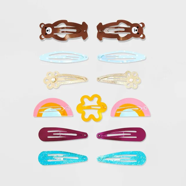 Tortoiseshell Snap Hair Clips - 12 Pack