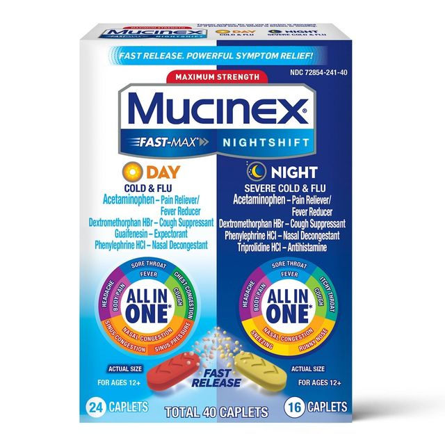 Mucinex Max Strength Cold & Flu Medicine - Day & Night - Tablets - 40ct