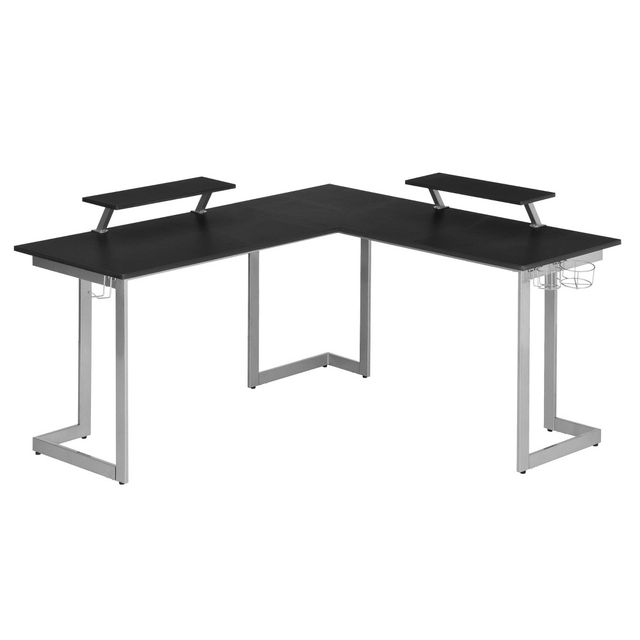 Warrior L Shaped Gaming Desk  - Techni Sport: Steel Frame, Headphone Hook, Cup Holders