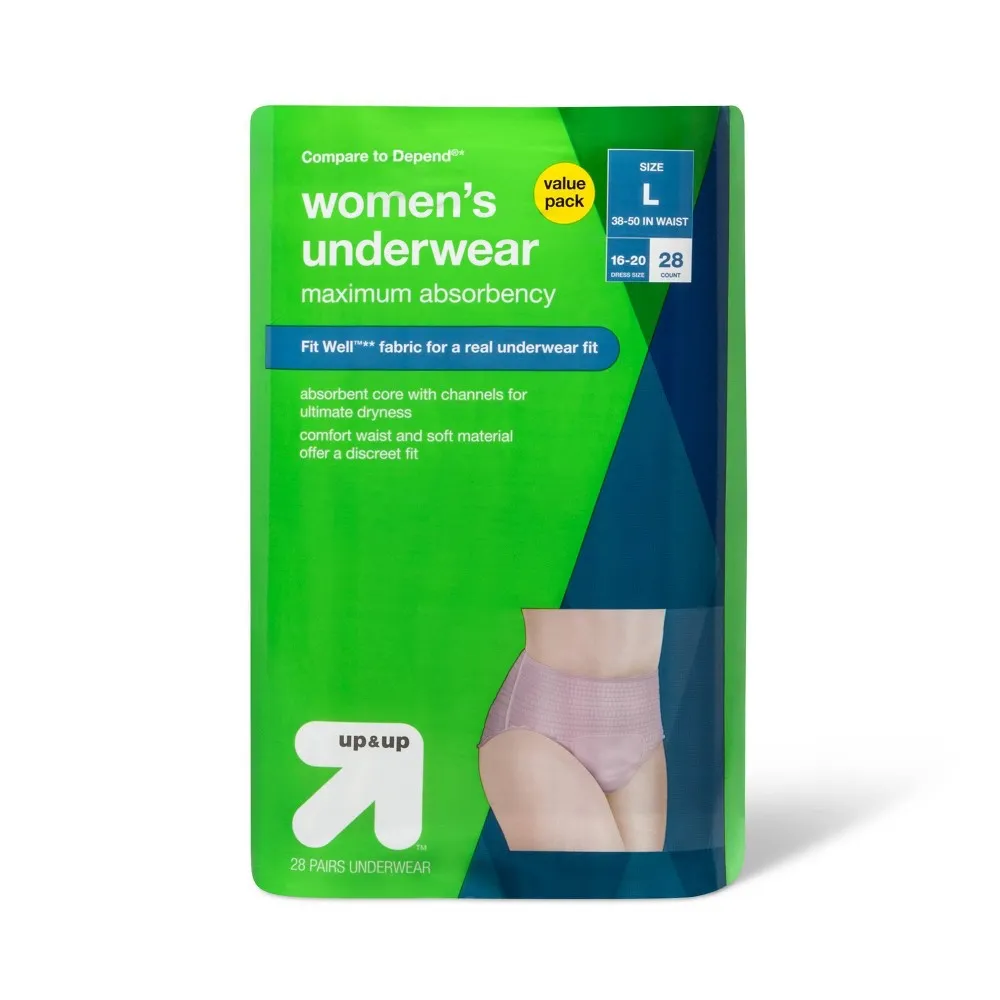 Up & Up Incontinence Underwear for Women - Unscented - Maximum Absorbency -  L - 28ct - up & up