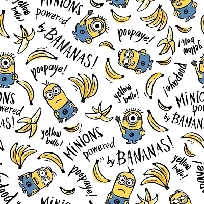 Minions Powered by Bananas Kids Peel and Stick Wallpaper