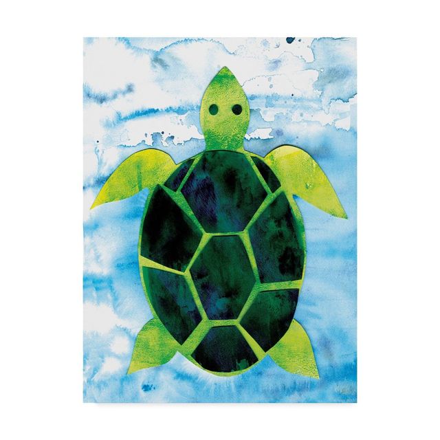 Sea Turtle by Summer Tali Hilty - Trademark Fine Art: Gallery-Wrapped Canvas, Whimsical Animal Wall Art