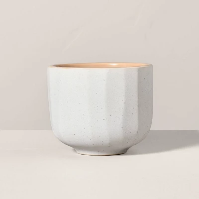 Speckle-Faceted Ceramic Pampas Jar Candle Brown/White 6oz - Hearth & Hand with Magnolia