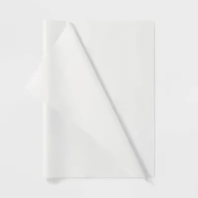 8ct Pegged Tissue Papers White - Spritz: Gift Bag Tissue for All Occasions, Solid White, 16.5 x 24