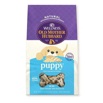 Old Mother Hubbard by Wellness Chicken Classic Crunchy Puppy Biscuits with Chicken, Apple and Carrot Flavor Mini Oven Baked Dog Treats - 20oz