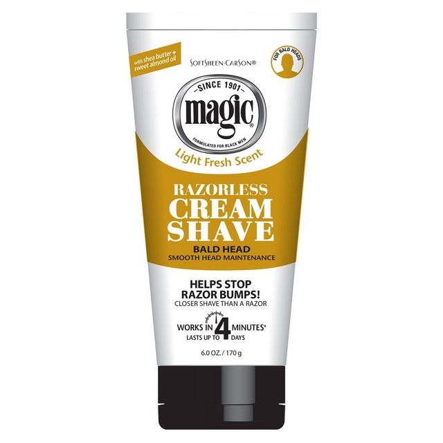 Magic Razorless Shaving Cream for Hair Removal, Bald Head Maintenance, Depilitory Cream - 6oz