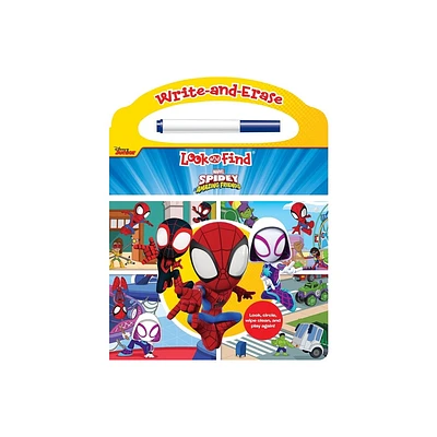 Disney Junior Marvel Spidey and His Amazing Friends: Write-And-Erase Look and Find - by Pi Kids (Board Book)