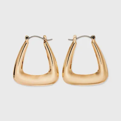 Puffy Squared Hoop Earring - Univeral Thread Gold