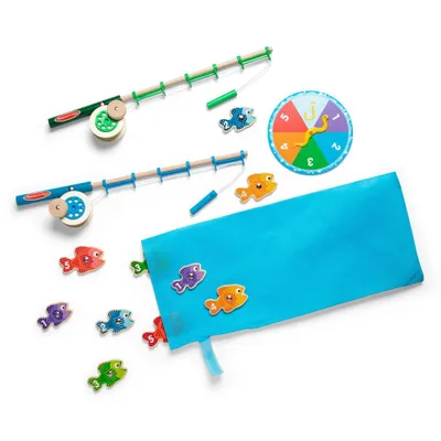 Melissa & Doug Catch & Count Wooden Fishing Game With 2 Magnetic Rods