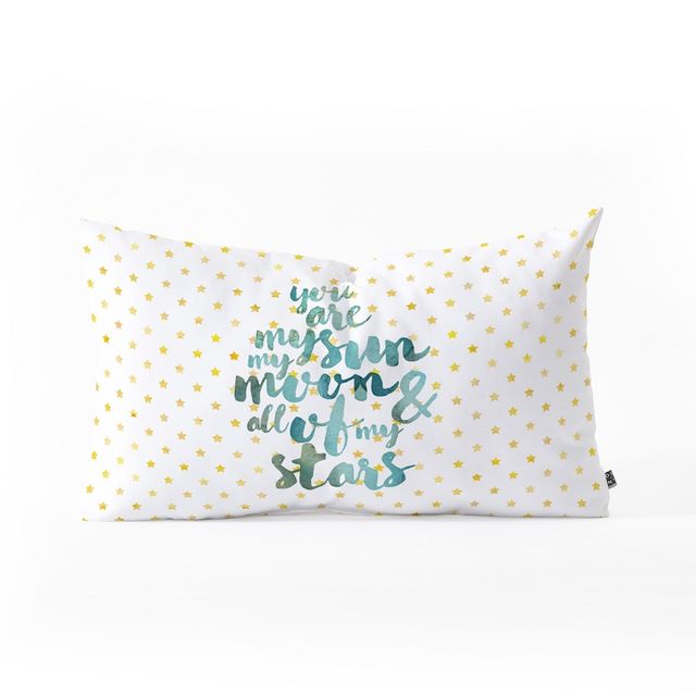 Hello Sayang You Are My Sun My Moon And All Of My Stars Lumbar Throw Pillow White - Deny Designs: Decorative Indoor Cushion