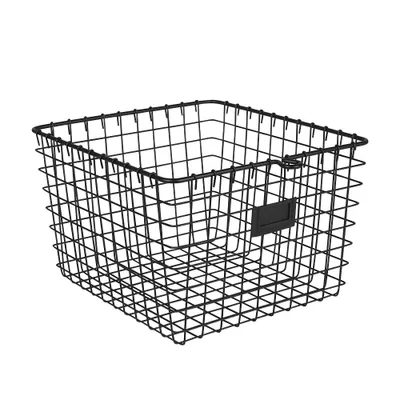 Spectrum Diversified Medium Storage Basket Black: Portable Metal Utility Cabinet, Universal Storage, 16 W x 12.25 H