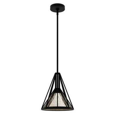 Rafner Iron with Mercury Glass Pendant Ceiling Light Natural Black Small - Hunter Fan