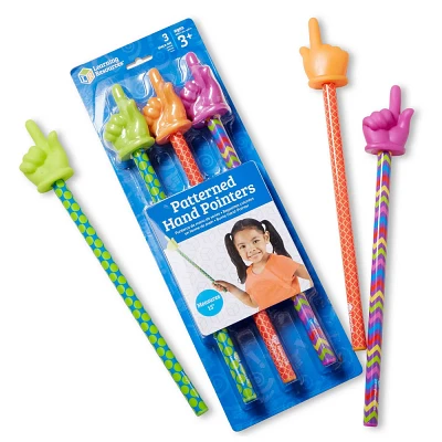 Learning Resources Patterned Hand Pointers 3pc Ages 3plus Classroom Pointer for Kids