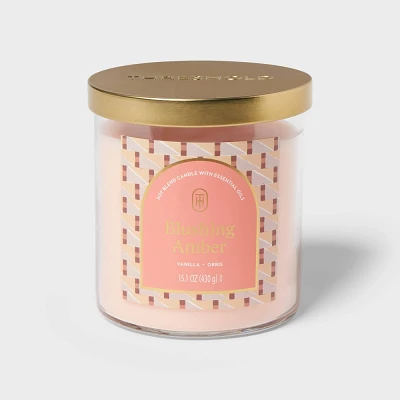 2-Wick Glass Jar Candle with Lid Blushing Amber 15.1oz - Threshold