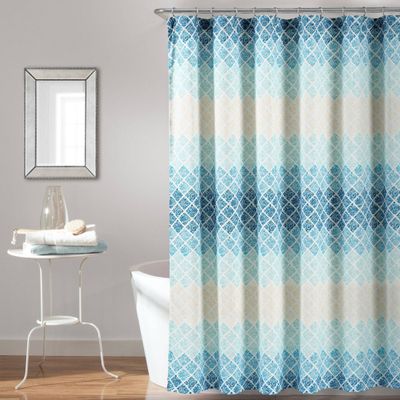 72x72 Medallion Ombre Shower Curtain - Lush Dcor: Microfiber