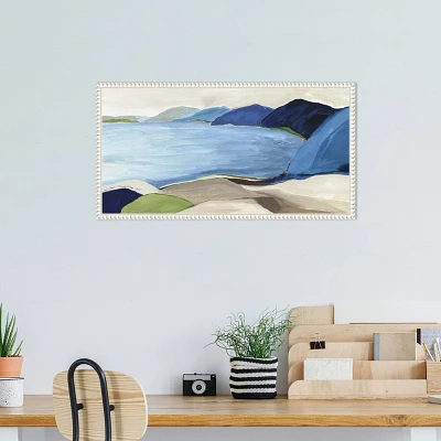 Amanti Art 27x14 Beach Island by Allison Pearce Framed Canvas Wall Art Print