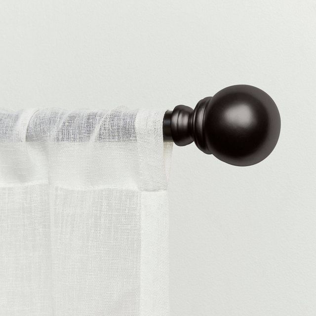 120x66 Adjustable Sphere Curtain Rod and Coordinating Finial Set Matte Bronze - Exclusive Home