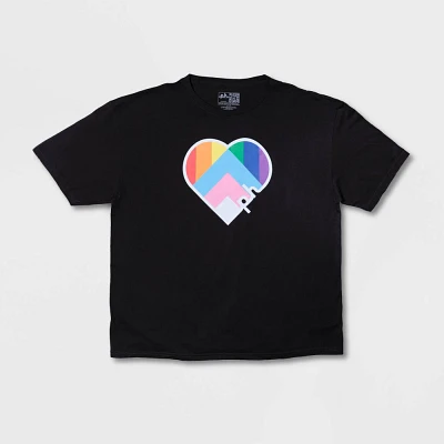 Pride Adult Short Sleeve Rainbow Heart T-Shirt