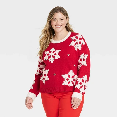 Womens Snowflake Christmas Festive Graphic Sweater