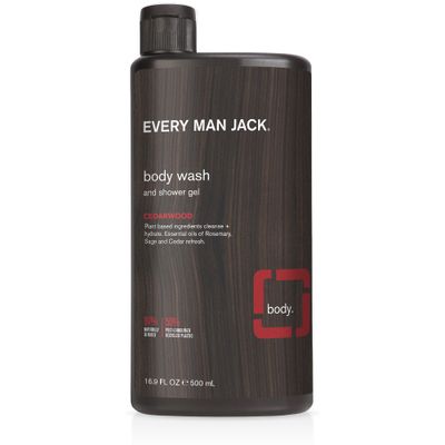 Every Man Jack Mens Hydrating Cedarwood Body Wash with Glycerin & Coconut for All Skin Types - 16.9 fl oz