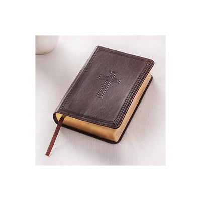 KJV Compact Large Print Lux-Leather DK Brown - (Leather Bound)