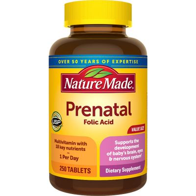 Nature Made Prenatal Multivitamin with Folic Acid, Prenatal Vitamin & Mineral Supplement Tablets