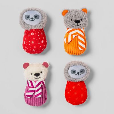 Bear & Sloth Dog Toy Set - XS/S - 4pk - Boots & Barkley